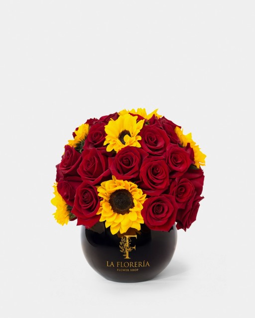 Ramo de Rosas y girasoles Red Sunflower