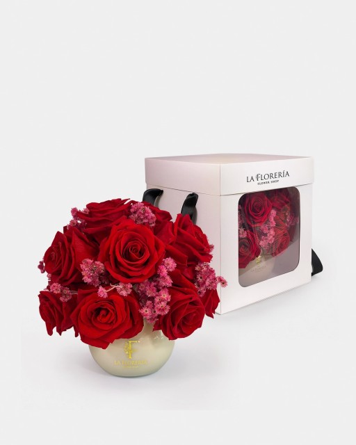Rosas Eternas White Red Box